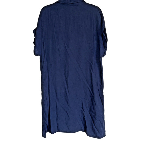 Zilcremo Chambray Shirt Dress XL Button Down Tunic Casual Denim Blue Women's - Picture 10 of 10